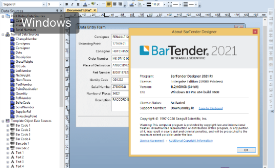 条码标签打印软件 BarTender Designer 2021 R1 Enterprise v11.2 企业自动化版